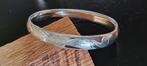 Zilveren vintage gegraveerde slavenarmband sierlijk patroon, Sieraden, Tassen en Uiterlijk, Ophalen of Verzenden, Zo goed als nieuw