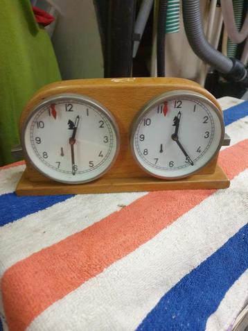 Schaakklok - Vintage Houten Schaak Timer beschikbaar voor biedingen
