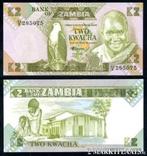 Zambia 2 kwacha 1980-1988 unc, Postzegels en Munten, Bankbiljetten | Afrika, Zambia, Verzenden