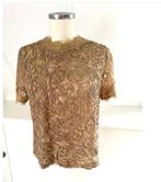 ZARA cognac kleur kanten blouse mt 40 nieuwstaat CHCS, Kleding | Dames, Blouses en Tunieken, Maat 38/40 (M), Bruin, Zara, Ophalen of Verzenden