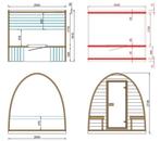 TEKOOP INFRAROOD PODSAUNA 🏝 MET VERANDA., Tuin en Terras, Ophalen of Verzenden, Zo goed als nieuw