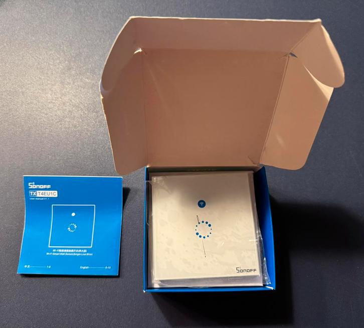 Sonoff tx t4eu1c wifi smart Wall switch single live wire, Computers en Software, WiFi-versterkers, Zo goed als nieuw, Ophalen of Verzenden