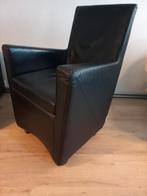 4 Lederen Eetkamerstoelen op Wieltjes, Huis en Inrichting, Ophalen, Minder dan 50 cm, Gebruikt, Minder dan 75 cm