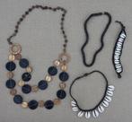 Vintage ethnische sieraden. Kauri schelpen en meer Kettingen, Verzenden, Zo goed als nieuw, Beige, Overige materialen