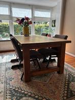 Robuuste teak houten tafel!, Ophalen, 200 cm of meer, 50 tot 100 cm, Zo goed als nieuw