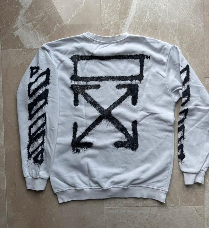 Off-White Spray Arrow Sweater, Kleding | Heren, Truien en Vesten, Zo goed als nieuw, Maat 56/58 (XL), Wit, Ophalen of Verzenden