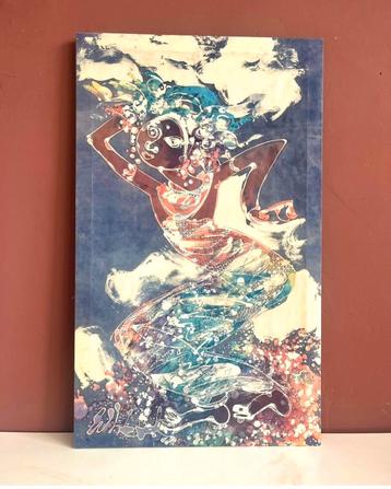 Vintage batik wanddecoratie beschikbaar voor biedingen