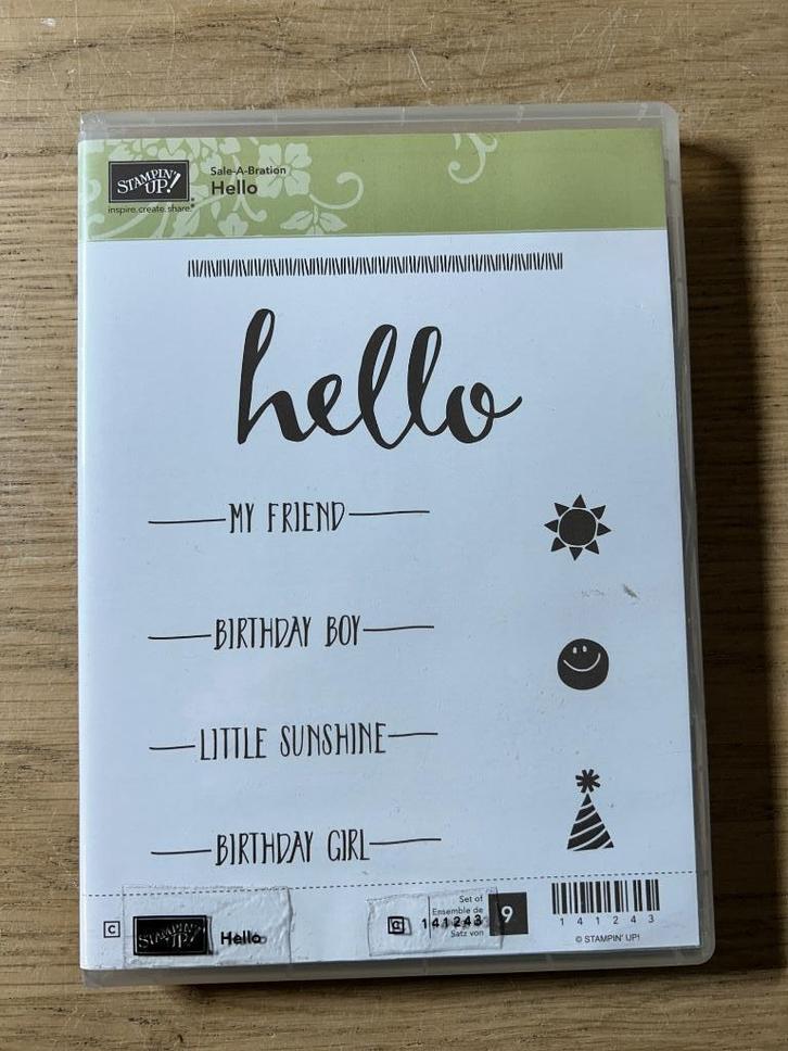 Stampin' Up! Hello Stempelset, Hobby en Vrije tijd, Stempelen, Zo goed als nieuw, Clearstamp, Ophalen of Verzenden