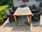 Tuintafel 6 stoelen, merk Manuti, Ophalen, Zo goed als nieuw, Rechthoekig, Hout