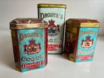 Vintage Set 3 Droste Chocolade Cacao Cocoa Blikken 60’s, Gebruikt, Overige, Ophalen of Verzenden, Droste