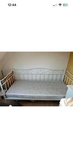 Wit metalen bed 90 x 200, 90 cm, Eenpersoons, Wit, Ophalen of Verzenden