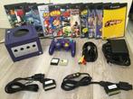 GameCube met games (complete set), Spelcomputers en Games, Gebruikt, Ophalen of Verzenden, Met 1 controller, Paars