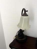 mooie lamp met porseleine kap / tafellamp, Ophalen of Verzenden, Gebruikt, Glas