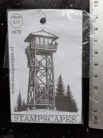 Stampscapes uitkijktoren landschap met foutje rubber stempel, Ophalen of Verzenden, Zo goed als nieuw