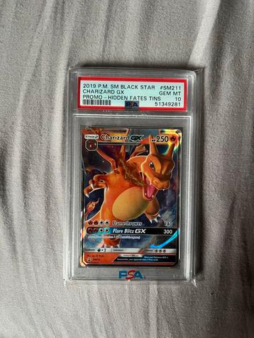 Charizard GX Hidden Fates SM211 PSA 10 beschikbaar voor biedingen