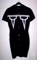 Mini Jurk Zwart Wit 36 ook in Spijkerlook Stretch ( Jool ), Verzenden, Zwart, Maat 36 (S), Boven de knie