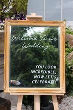 Bruiloft welkomsbord gouden lijst, Ophalen, Zo goed als nieuw, Versiering, Geboorte of Huwelijk