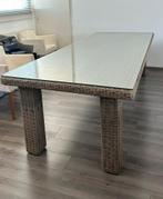 4 seasons prachtige grote tafel met glasplaat izgst, Huis en Inrichting, Tafels | Eettafels, Ophalen, 200 cm of meer, Vijf personen of meer