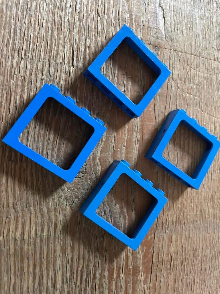 12V Rails Trein 4x Blauwe Kozijnen (4033; 12 Volt), Ophalen of Verzenden, Gebruikt, Losse stenen, Lego