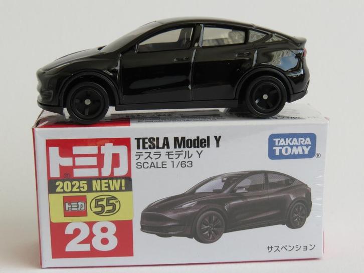 Tomica nr28 Tesla Model Y 1/63 3inch tomy, Hobby en Vrije tijd, Modelauto's | Overige schalen, Nieuw, Auto, Ophalen of Verzenden