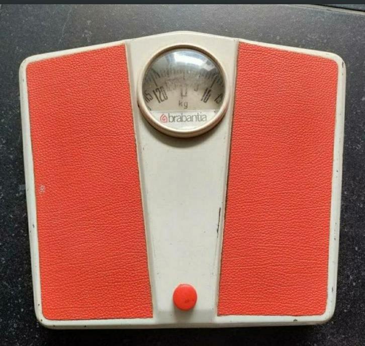 Weegschaal,RETRO,Oranje,Brabantia,1960,analoog,,wegen,kg, Verzamelen, Retro, Persoonlijke verzorging, Ophalen of Verzenden