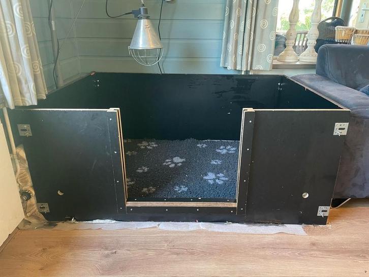Werpkist, puppybak, warmtelamp, labrador, puppy's, Dieren en Toebehoren, Hondenhokken, Gebruikt, Minder dan 65 cm, 110 cm of meer