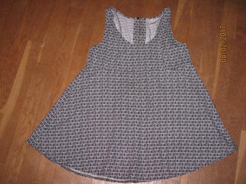 Mouwloze zwart-witte tuniek maat S, Kleding | Dames, Blouses en Tunieken, Gedragen, Maat 36 (S), Zwart, Ophalen of Verzenden