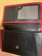 2) Zwart rode leren Berba portemonnee, Sieraden, Tassen en Uiterlijk, Portemonnees, Ophalen of Verzenden, Zo goed als nieuw, Zwart