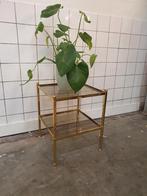 Vintage sidetable jaren 80 hollywood regency messing, Rechthoekig, Ophalen of Verzenden, Zo goed als nieuw