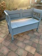 Brocante grijze klepbank, Ophalen