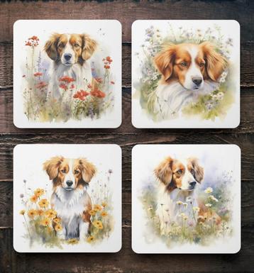 Kooikerhondje Aquarel onderzetters met houder beschikbaar voor biedingen