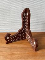 Vintage Antieke Bordenstandaard Hout Ingelegd met Been, Ophalen of Verzenden