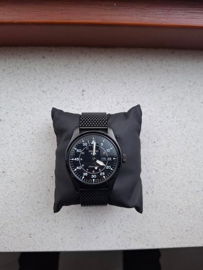Seiko 5 Sports SRPH25K1 Flieger Horloge, Ophalen, Gebruikt, Staal, Polshorloge