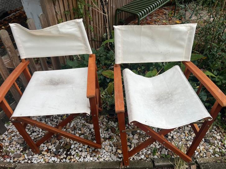 Regisseurstoelen | opknappers | 2 voor 10, Tuin en Terras, Tuinstoelen, Gebruikt, Hout, Ophalen