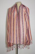 Gekleurde gestreepte Pashmina met zijde en ingeweven dessin, Kleding | Dames, Mutsen, Sjaals en Handschoenen, Verzenden, Zo goed als nieuw