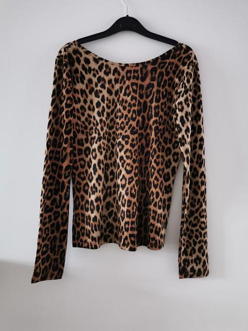 H&M top met luipaardprint mt. S, Kleding | Dames, Tops, Nieuw, Maat 36 (S), Bruin, Lange mouw, Verzenden