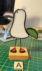Vogeltje van glas in lood / Tiffany - 8x9cm (7 stuks), Antiek en Kunst, Ophalen of Verzenden