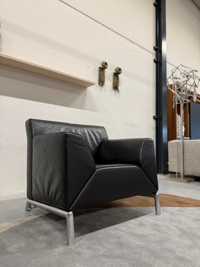 Jori Pacific Fauteuil zwart leer Design stoel chaise Longue, Jori, Nieuw, Ophalen of Verzenden, 50 tot 75 cm