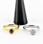 2-Stks 316L Roestvrijstalen Ringen in Zilverkleur-Goudkleur, Sieraden, Tassen en Uiterlijk, Ringen, Met kristal, Birgitta-Gracht 33, 6465 EL Kerkrade, Nederland