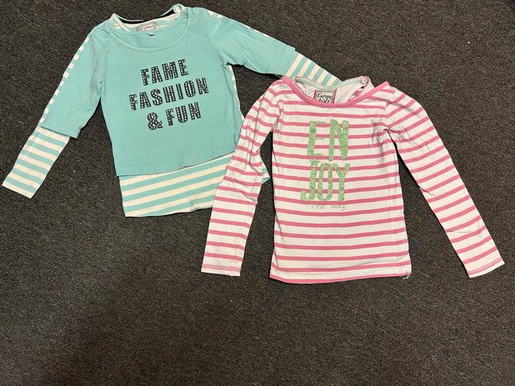 2 Leuke meisjes shirts, maat 110/116, Kinderen en Baby's, Kinderkleding | Overige, Zo goed als nieuw, Meisje, Ophalen of Verzenden