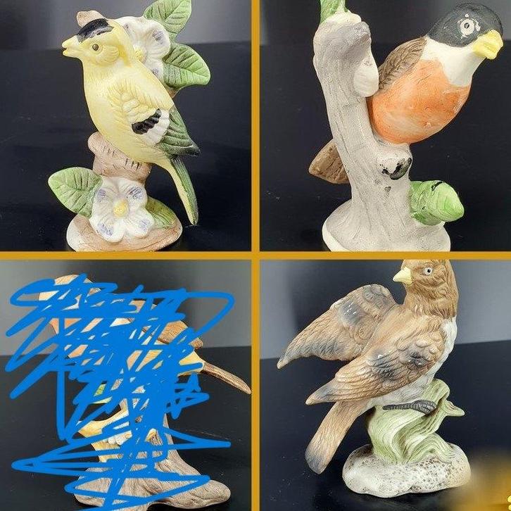 Bisque vogelbeeldjes beeldje vogel vogelbeeldje vogeltje, Verzamelen, Beelden en Beeldjes, Zo goed als nieuw, Overige typen, Ophalen of Verzenden