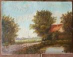 oud olieverf Hollands Landschap gesigneerd WIlly, Antiek en Kunst, Kunst | Schilderijen | Klassiek, Ophalen