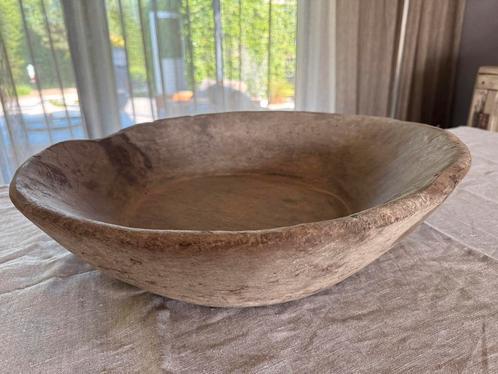 Wabi Sabi Grote Handgemaakte Houten Schaal Sober Sleets, Antiek en Kunst, Antiek | Woonaccessoires, Ophalen of Verzenden