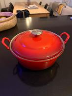 Le Creuset - Stoofpan geglazuurd, Huis en Inrichting, Keuken | Potten en Pannen, Ophalen of Verzenden, Gebruikt, Gietijzer, Koekenpan of Braadpan