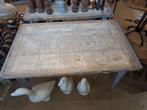 stoere tuintafel van oude steenschot, Ophalen, Gebruikt, Rechthoekig, Hout