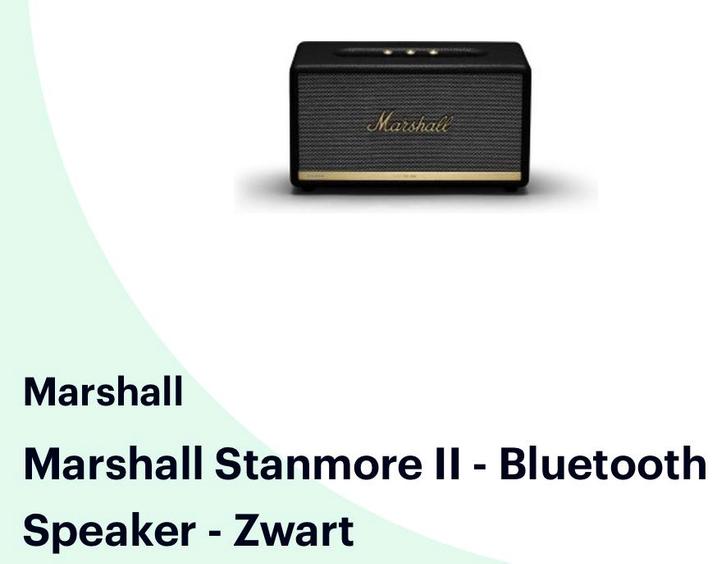 Marshall Stanmore 2 bluetooth speaker netstroom, Audio, Tv en Foto, Luidsprekers, Zo goed als nieuw, Center speaker, Minder dan 60 watt