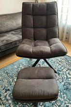 Fauteuil grijs met voeten steuntje, Stof, Zo goed als nieuw, Ophalen