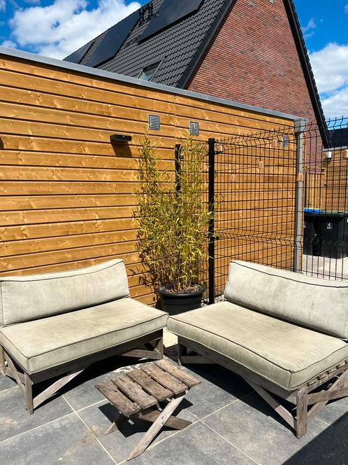 Loungeset pallet bank met kussens, Tuin en Terras, Tuinsets en Loungesets, Gebruikt, Bank, Ophalen