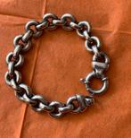 Mooie dikke zilveren jasseron schakel armband, Sieraden, Tassen en Uiterlijk, Armbanden, Ophalen of Verzenden, Gebruikt, Zilver