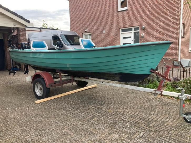 Noorse Rana-14 compleet v roofvissen. Geheel gerenoveerd., Watersport en Boten, Sloepen, Gebruikt, Tot 10 pk, 3 tot 6 meter, Buitenboordmotor